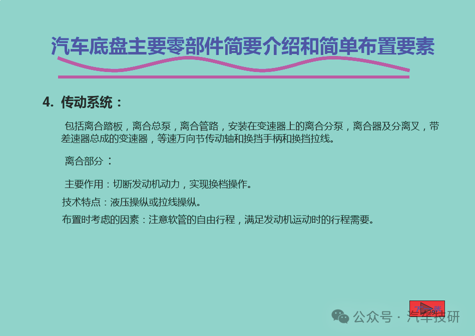 汽車底盤主要零部件簡(jiǎn)要介紹和簡(jiǎn)單布置要素